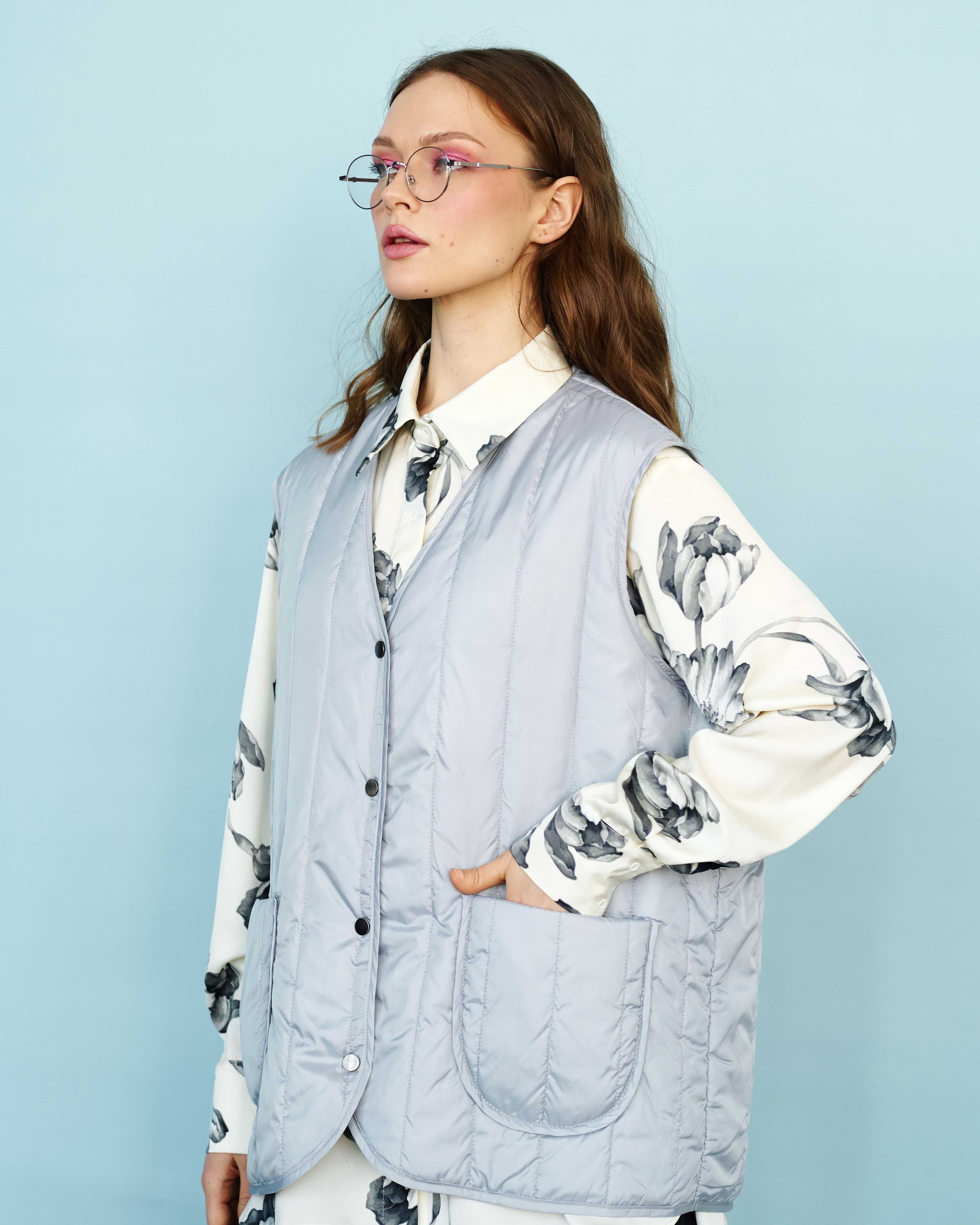 ЖИЛЕТ - ФУФАЙКА ДВУСТОРОННИЙ СЕРЫЙ